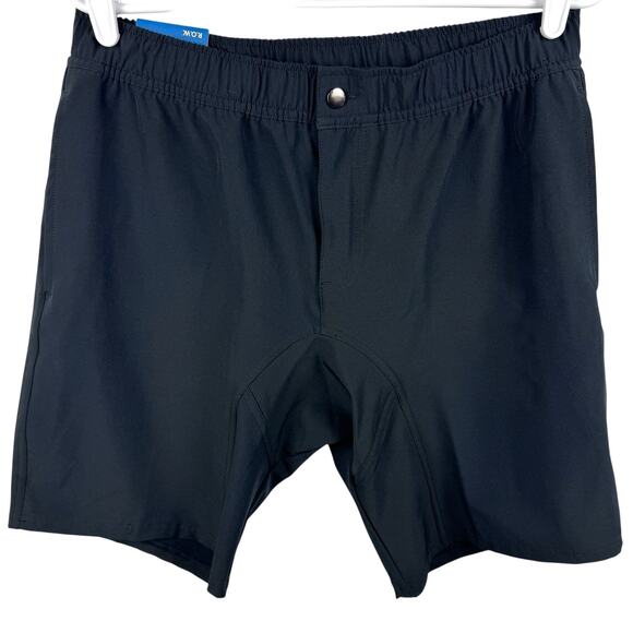 Right Of Way Men's Shorts Medium Black Row Max Woven Unlined Casual Zip Pocket - Picture 1 of 9